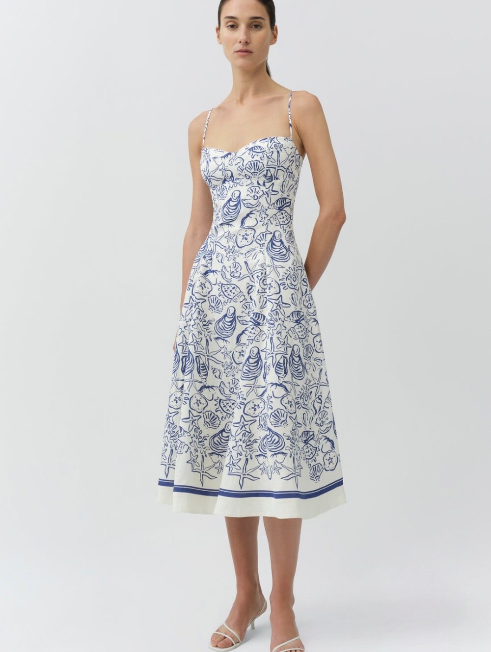 Simkhai Analise Linen Bustier Midi Dress - Picture 1 of 6